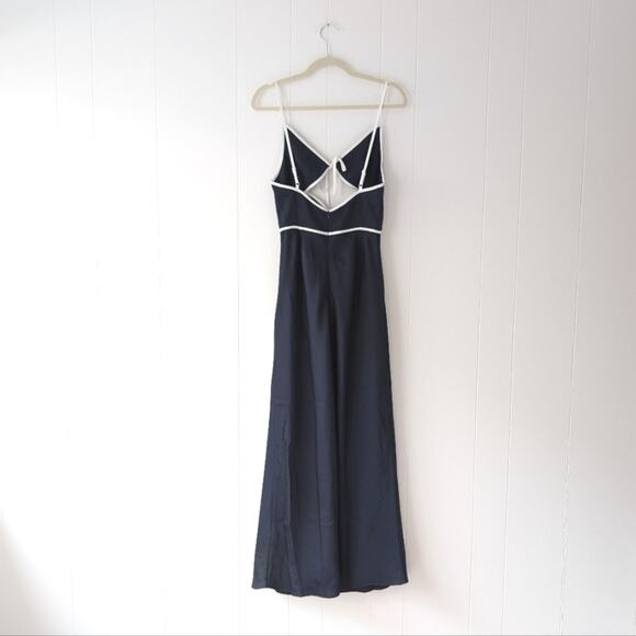 NWT MISHA (Anthropologie) Ramira V-Neck Cutout Navy Midi/Maxi Dress, size L - Picture 3 of 10